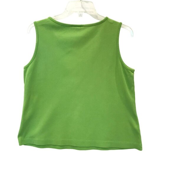 Lands' End Sleeveless Tank Cotton Boxy Women's Sz M 10-12 Lime Green Activewear - Picture 6 of 11